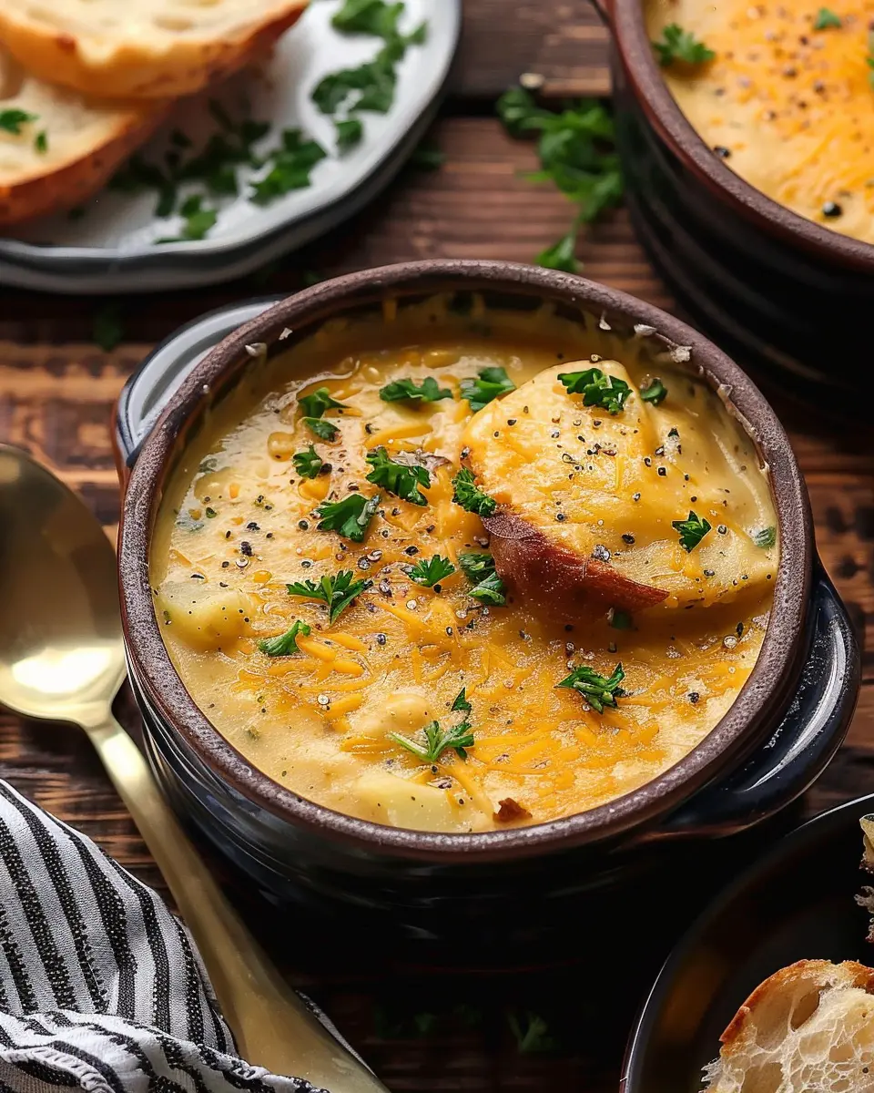 Hearty Cheddar Garlic Herb Potato Soup: Comforting and Delicious