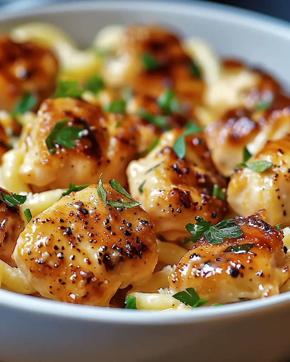 Garlic Butter Chicken Bites: Indulgent Creamy Parmesan Pasta