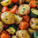 Garlic Herb Roasted Potatoes, Carrots, and Zucchini