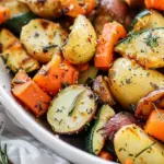 Garlic Herb Roasted Potatoes Carrots and Zucchini