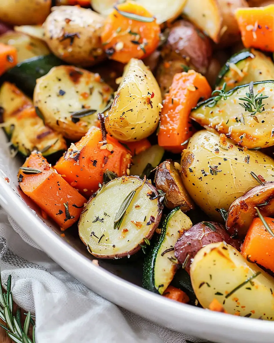Garlic Herb Roasted Potatoes Carrots and Zucchini: Easy &amp; Delicious