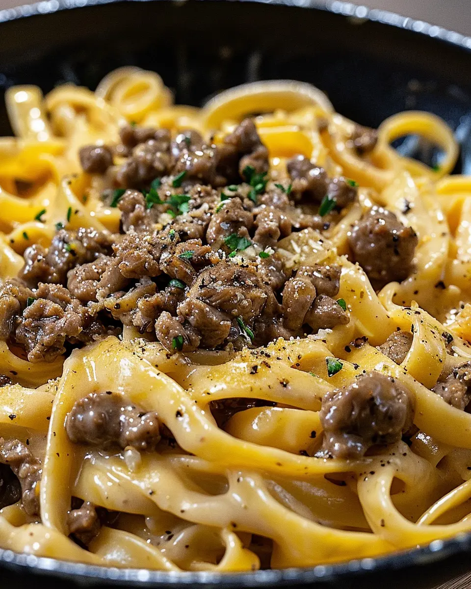 One-Pot Creamy Beef and Garlic Butter Pasta: Easy Weeknight Delight