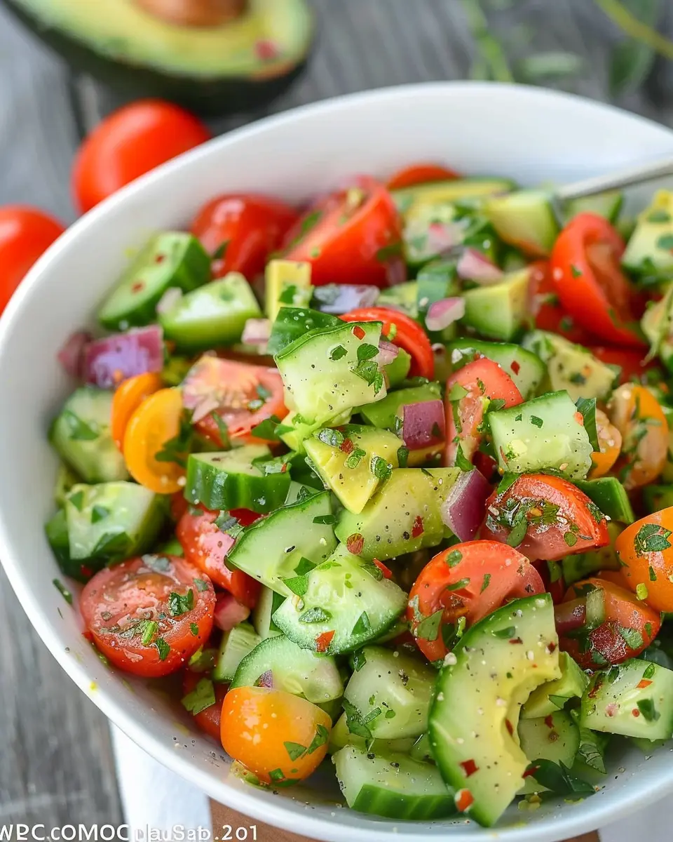 Cucumber Tomato Avocado Salad: The Best Refreshing Treat