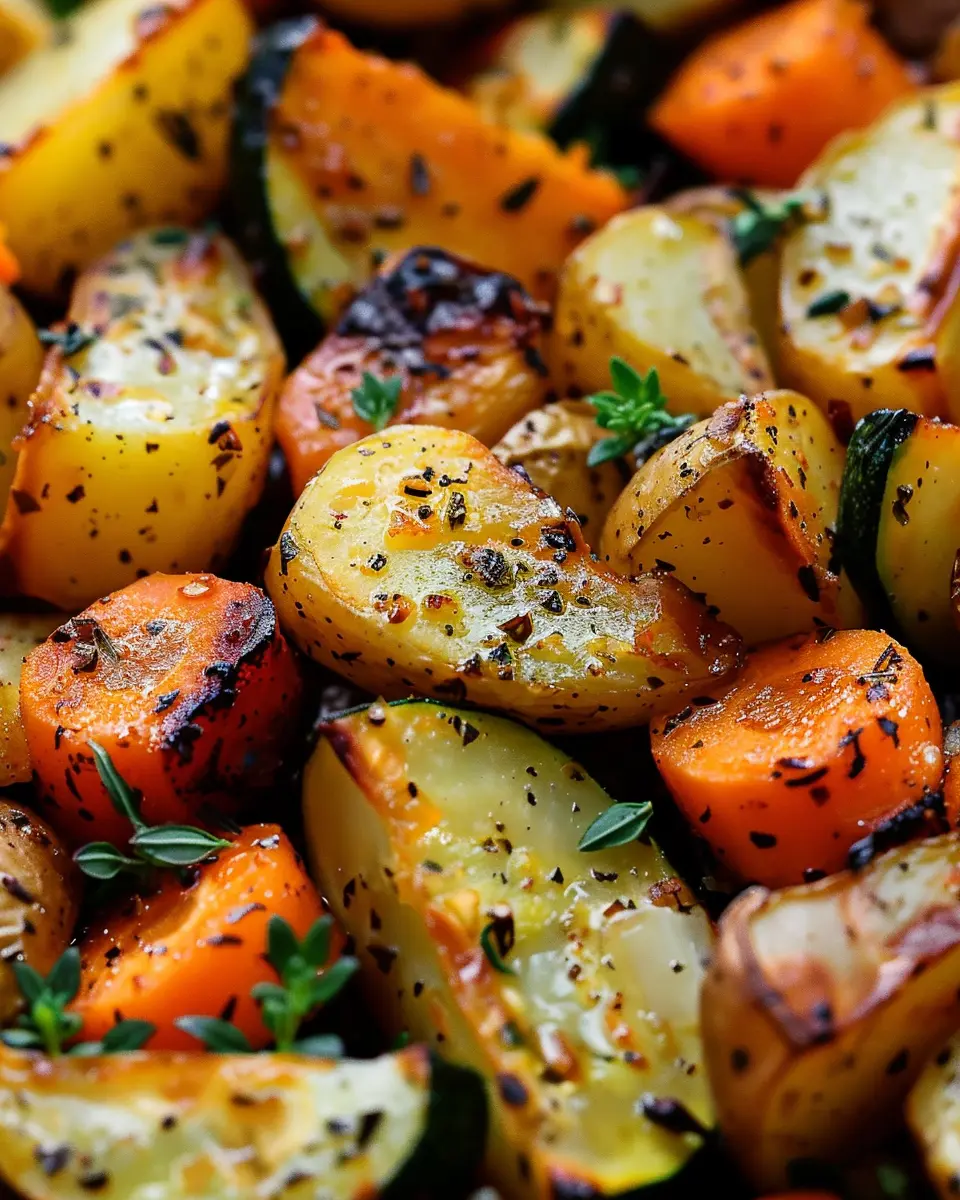 Garlic Herb Roasted Potatoes Carrots and Zucchini Delightfully Easy