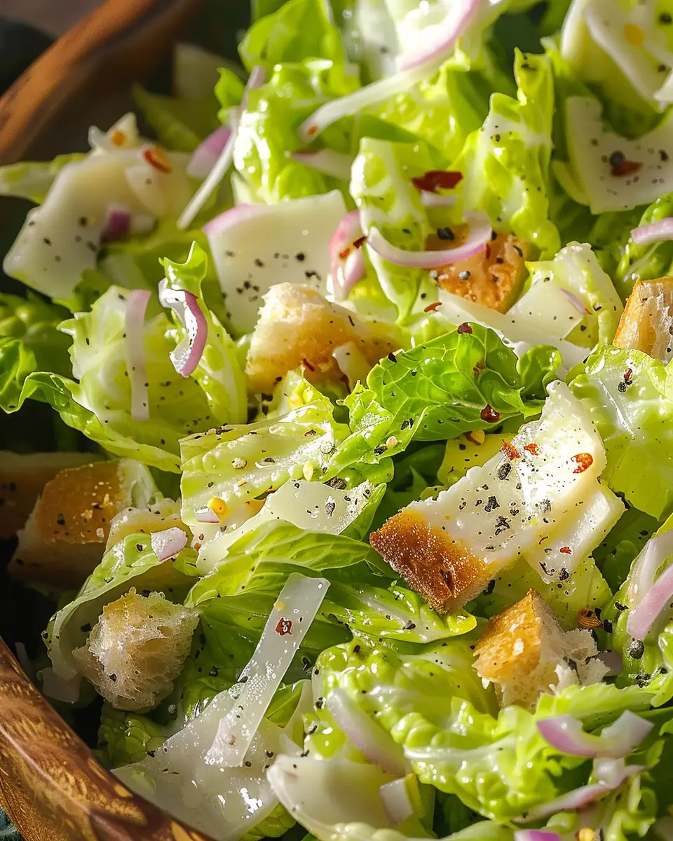 Romaine Parmesan Salad: A Fresh and Easy Twist with Turkey Bacon