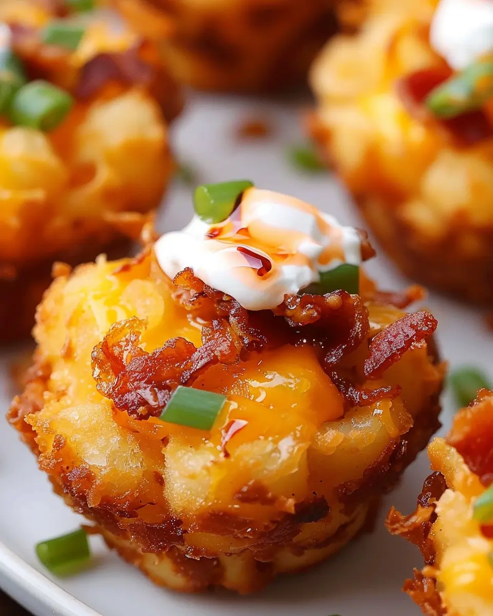 Loaded Tater Tot Cups with Turkey Bacon and Chicken Ham Delight