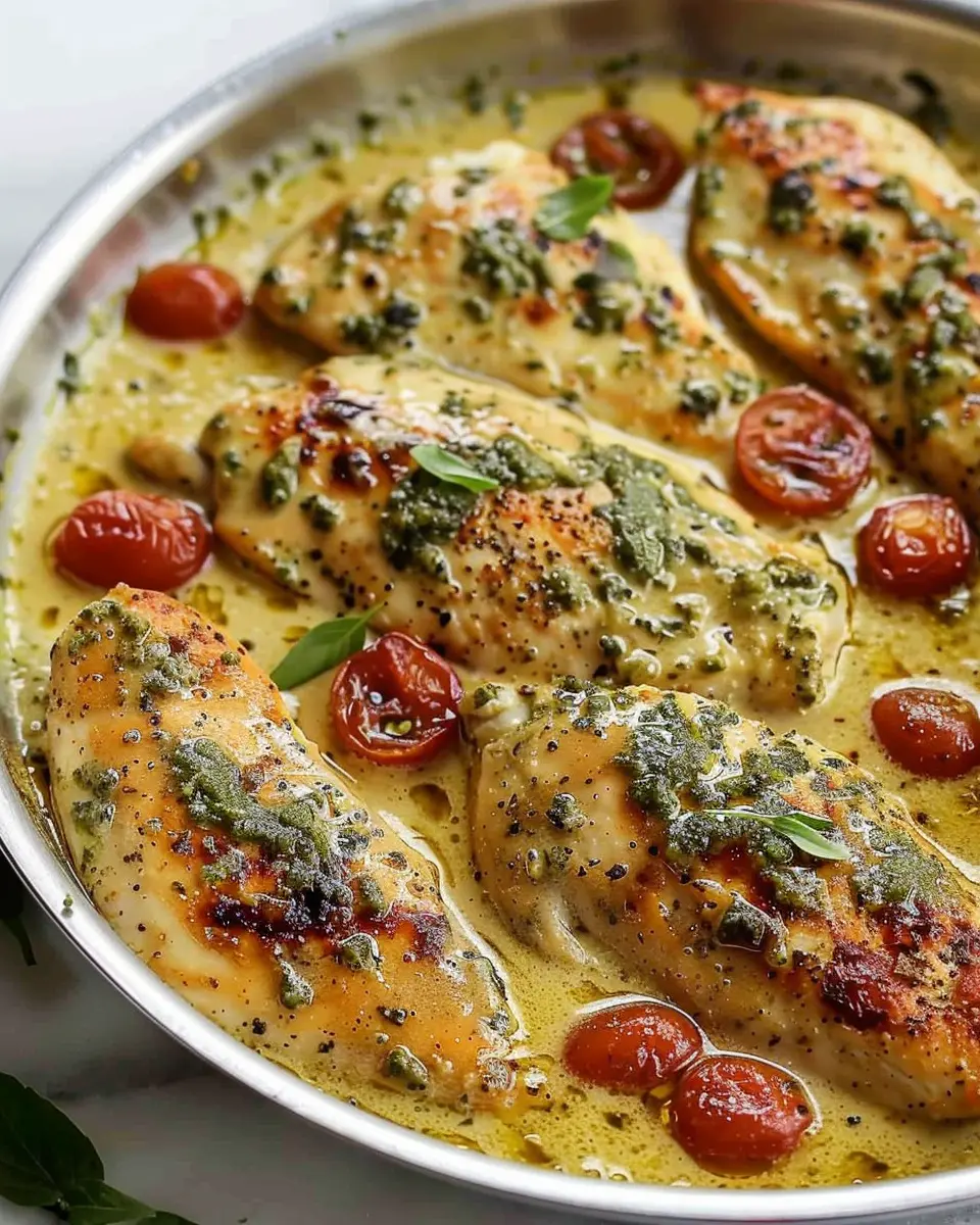 Creamy Pesto Chicken with Turkey Bacon: A Delightful Twist