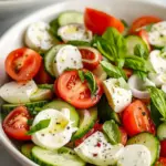 Fresh Cucumber Caprese Salad