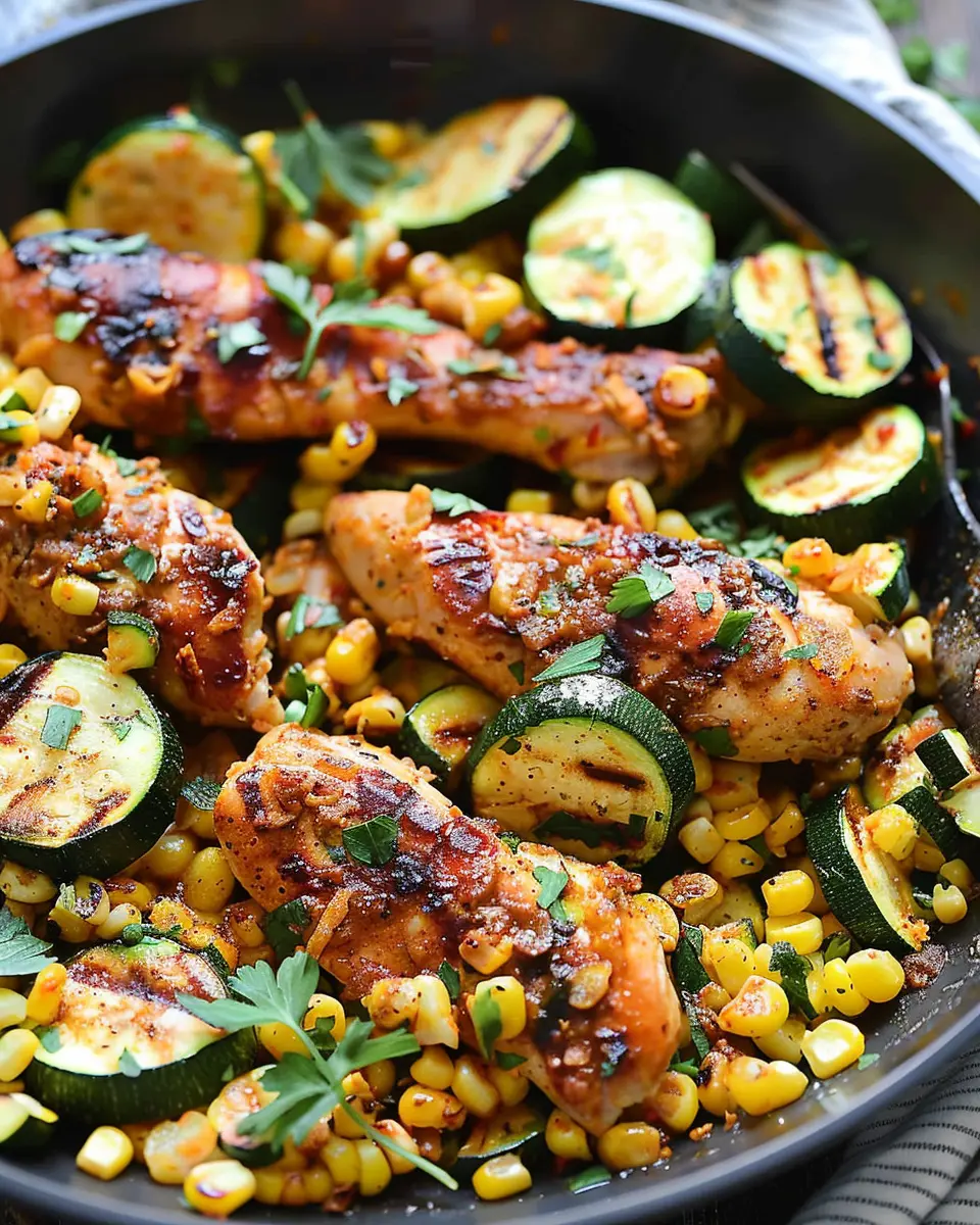 Garlic Butter Chicken with Zucchini and Corn: A Juicy Delight