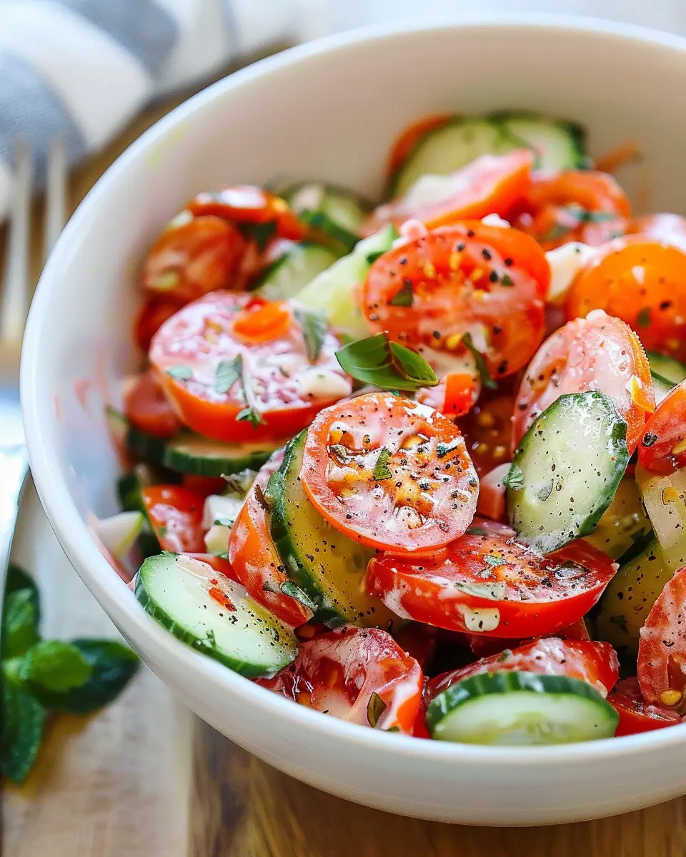 Tomato Cucumber Salad Recipe: Easy &amp; Refreshing Summer Delight