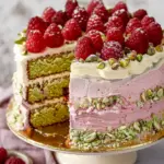 Raspberry Pistachio Cake with Mascarpone Buttercream