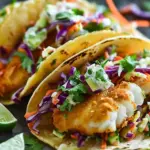Crispy Fish Tacos with Cilantro Lime Slaw