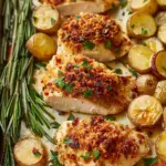 Parmesan Crusted Chicken Sheet Pan Dinner