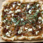 Caramelized Onion Tart with Gorgonzola and Brie