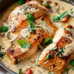 Tuscan Salmon with Parmesan Cream Sauce