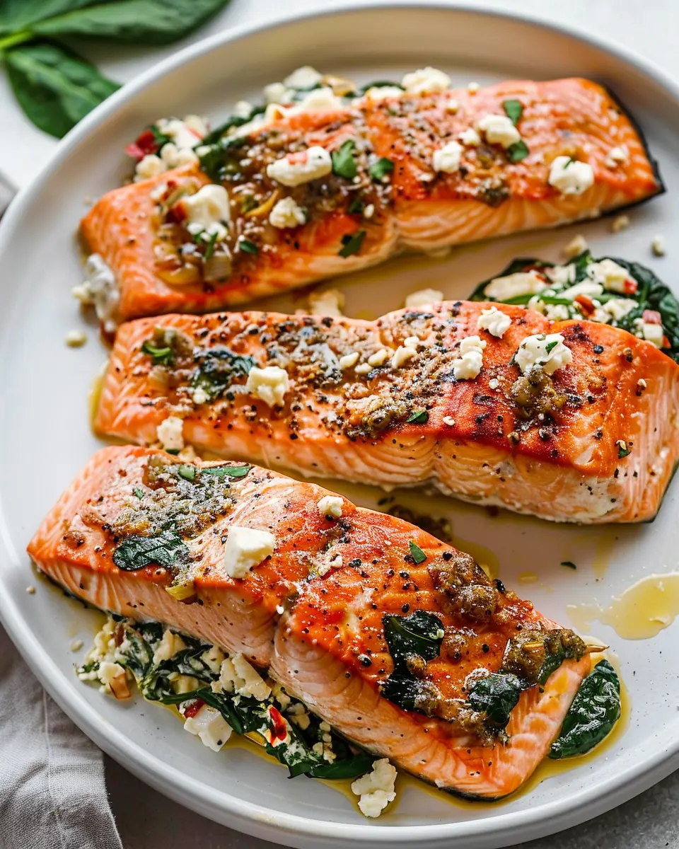 Stuffed Salmon with Spinach &amp; Feta: Easy Gourmet at Home