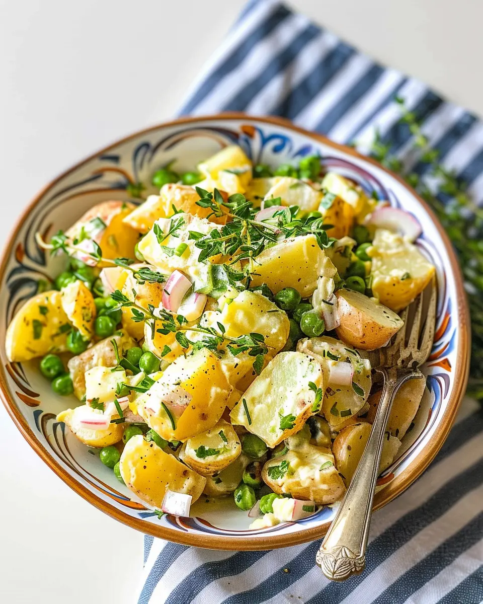 French potato salad with turkey bacon and a zesty twist