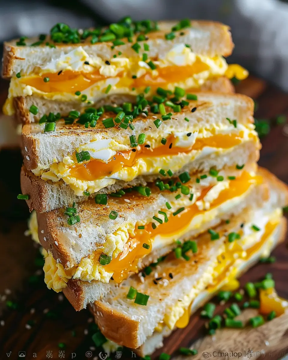 Japanese Egg Sandwich: Easy Delight with Turkey Bacon and Chicken Ham