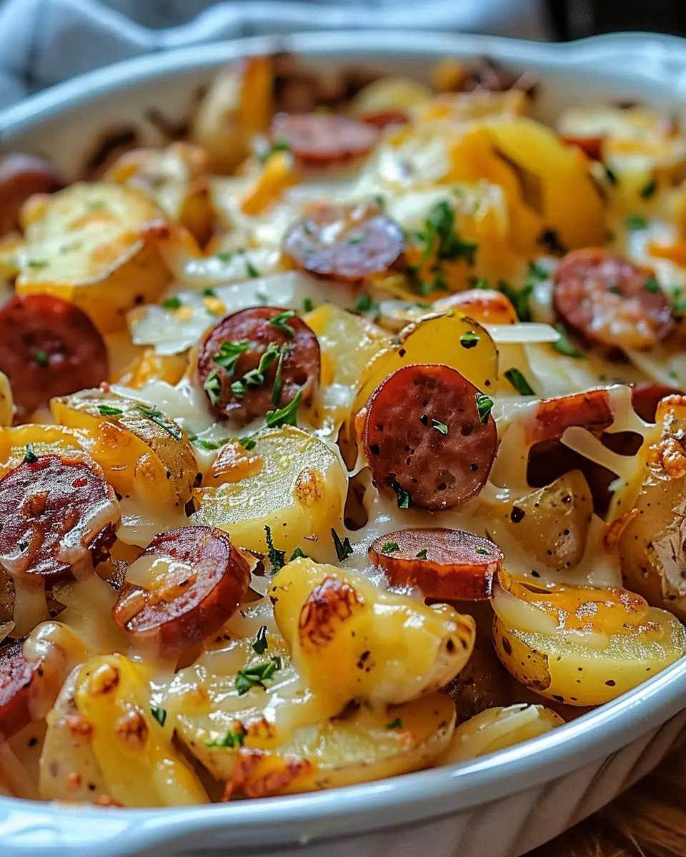 Cheesy Ranch Potatoes: Indulgent Dish with Smoked Sausage Delight
