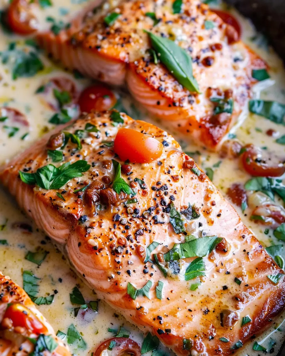 Creamy Tuscan Salmon with Turkey Bacon: A Delightful Twist