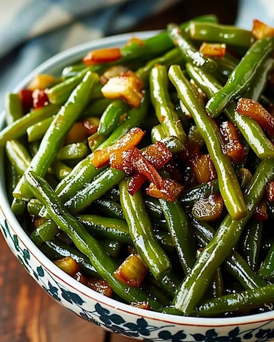 Sweet and Sour Green Beans with Turkey Bacon: A Flavorful Twist