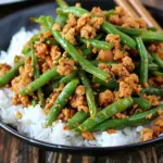 Asian Ground Turkey with Green Beans and Rice