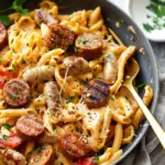 One Pot Creamy Cajun Sausage Pasta