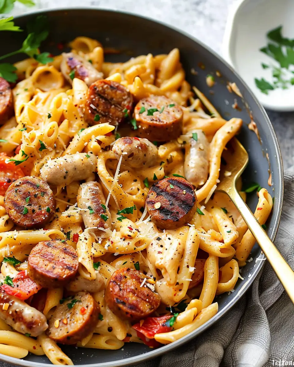 One Pot Creamy Cajun Sausage Pasta: Easy Family-Friendly Delight